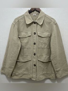 Arket Cotton Hemp Chore Coat Jacket, Tan Sz M